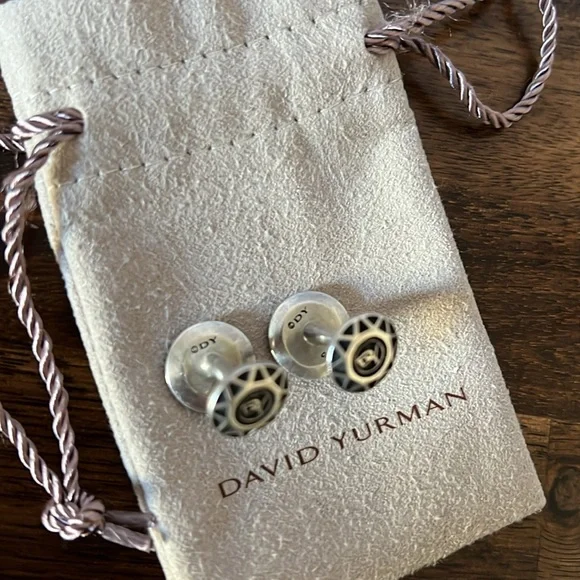 David Yurman Pavé Cufflinks with Black Diamonds sterling silver - Picture 5 of 8